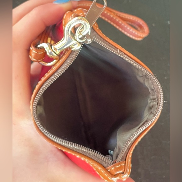 Dooney & Boruke Red Leather Handbag and matching Coin Purse - Picture 6 of 14